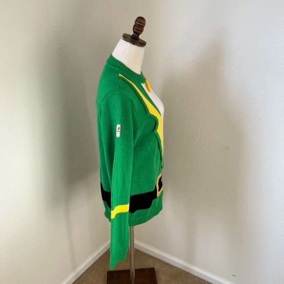 Funky Christmas Jumpers Paddy's Day Elf‎ Sweater Women Size Small Green White - Picture 5 of 14